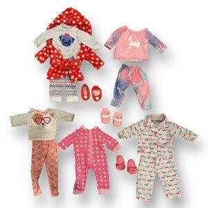 Bundle of 5 Different Cozy Pajama & Loungewear Set Fits American Girl Dolls